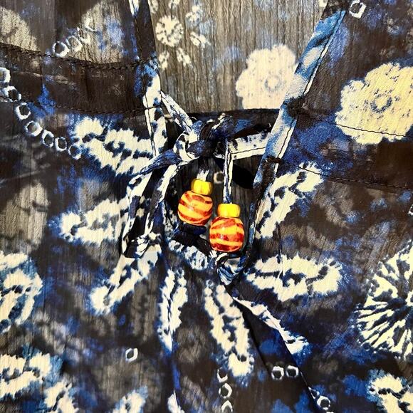 Bleu by Rod Beattie Take a Dip Blue Printed Caftan Cover-Up Size Large NWT - Picture 8 of 10